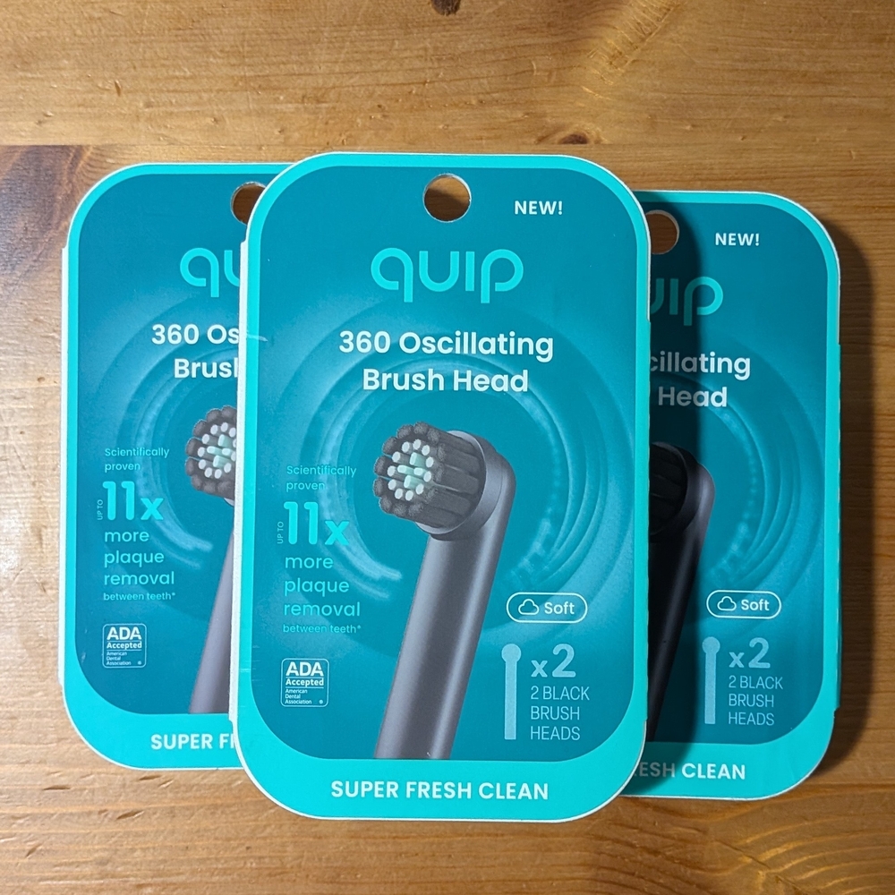 Quip Black Oscillating Brush Head - 2 Pack